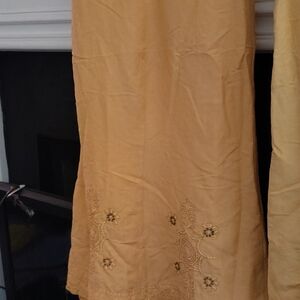 Ashley Stewart Lt. Gold Embellished Maxi Skirt